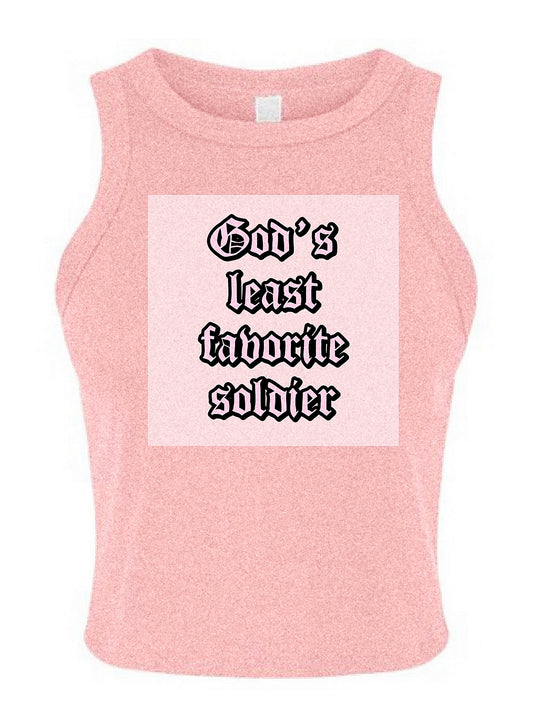 God's Least Favorite Soldier Ribbed Tank