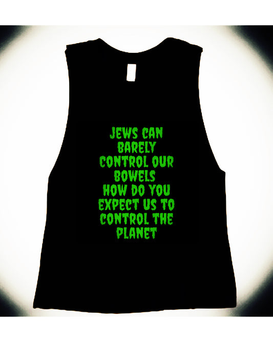 Jews With Barely Any Bowel Control Recognition Black Crop Top